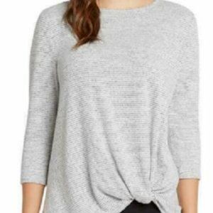 --SOLD--Matty M Gray Striped Pullover Sweater Soft XL NWT